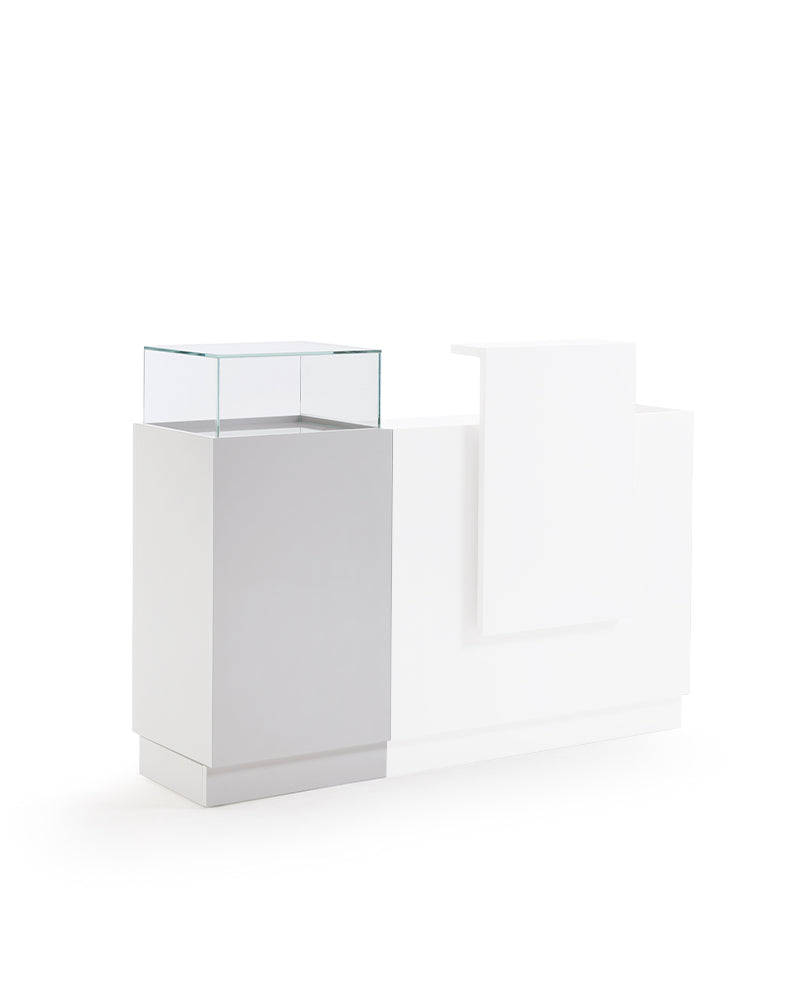 Light - Módulo de exposição branco para balcão de receção