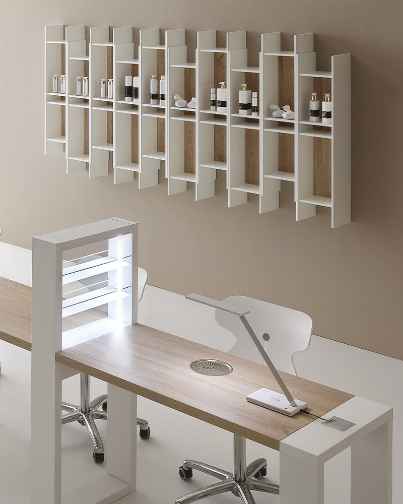 Living - Mesa de manicure branca - Com aspiração