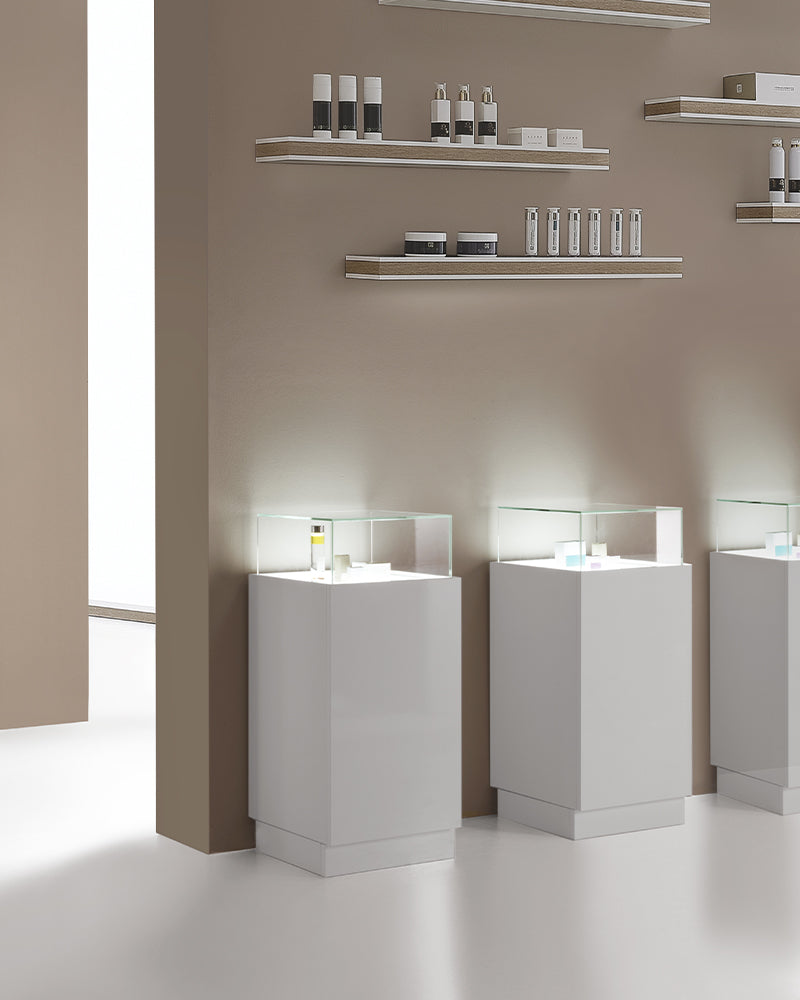 Light - Módulo de exposição branco para balcão de receção