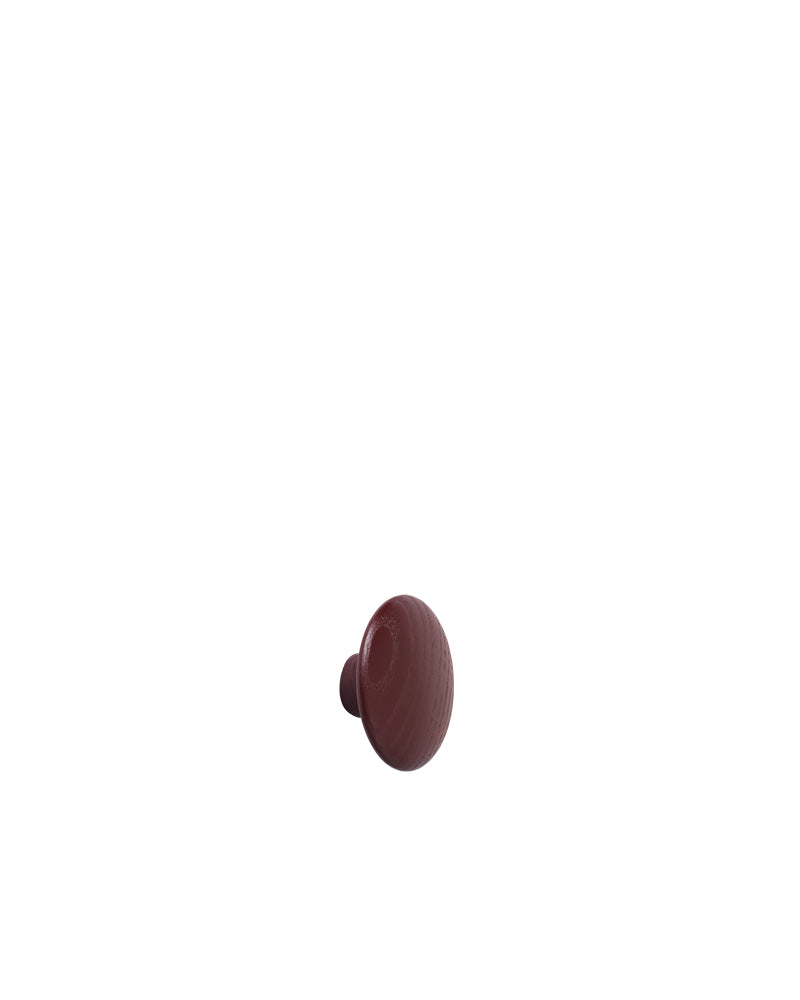 Dots - Cabide em carvalho vermelho escuro - ø6,5