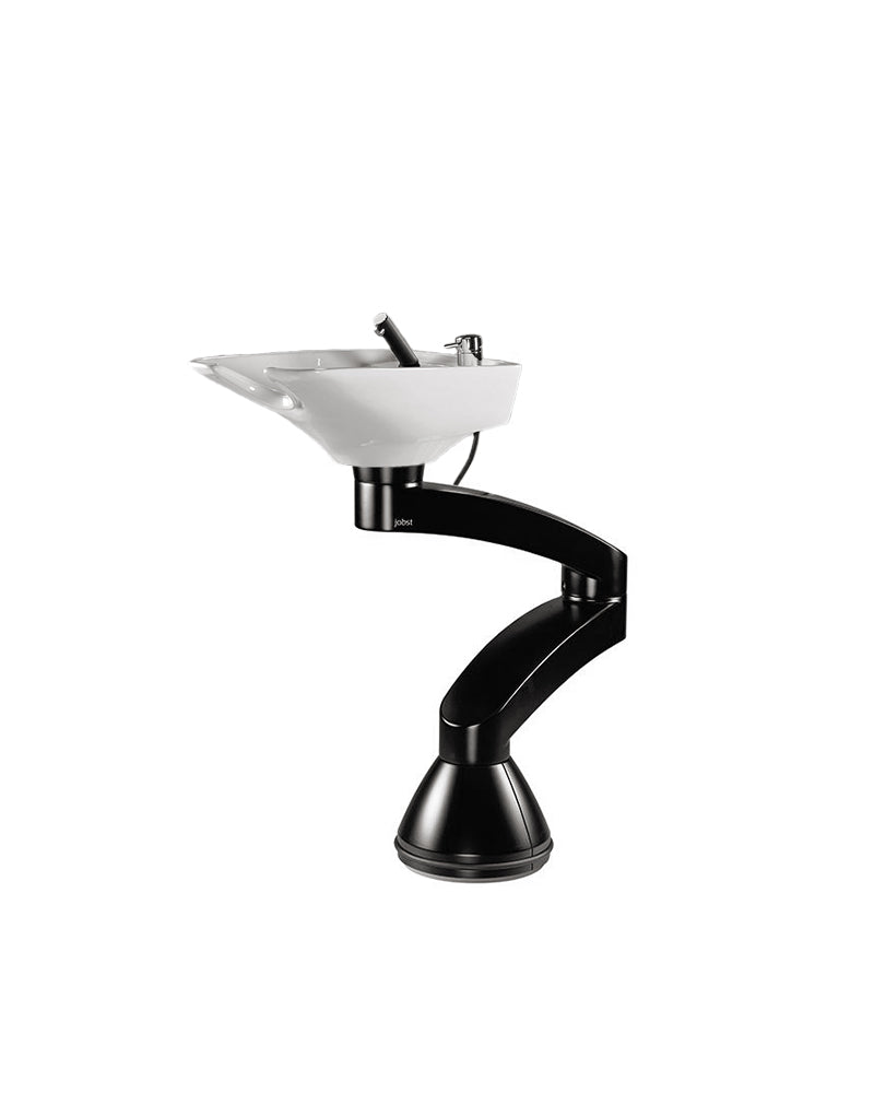 Contura swing PLUS - Lavatório com coluna preto - Cuba branca