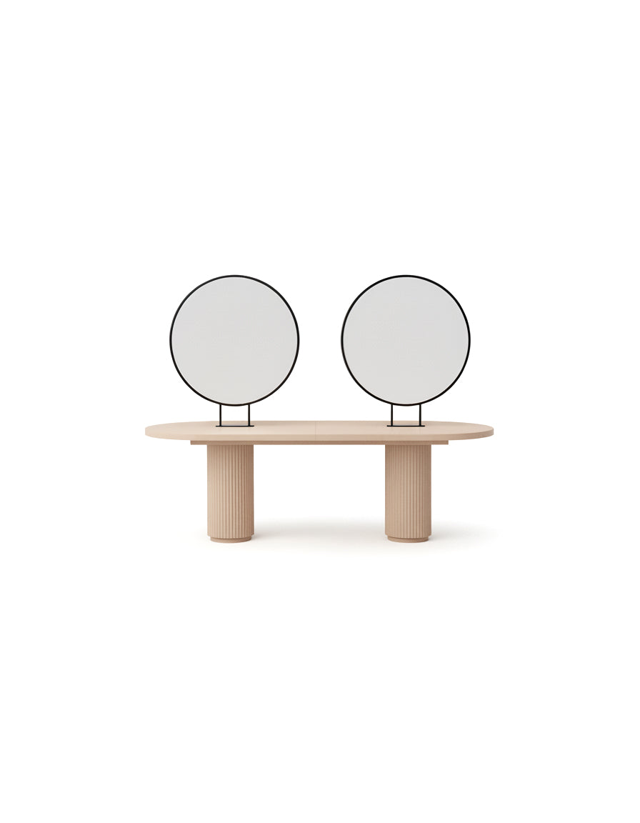 Island Beige - Posto de cabeleireiro independente cor areia com 4 lugares para clientes