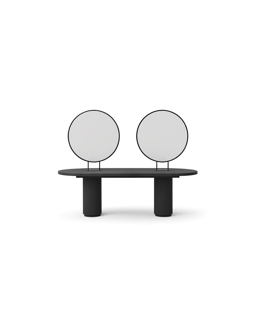 Island Black - Posto de cabeleireiro independente preto com 4 lugares para clientes