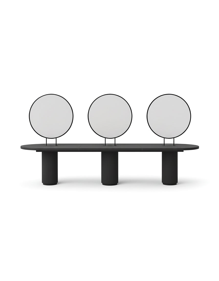 Island Black - Posto de cabeleireiro independente preto com 6 lugares para clientes
