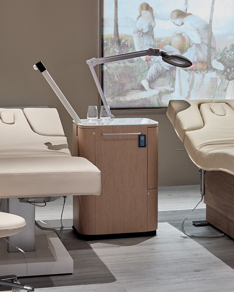VAPO Beauty Joy - Mesa de clínica com aparelho de vapor
