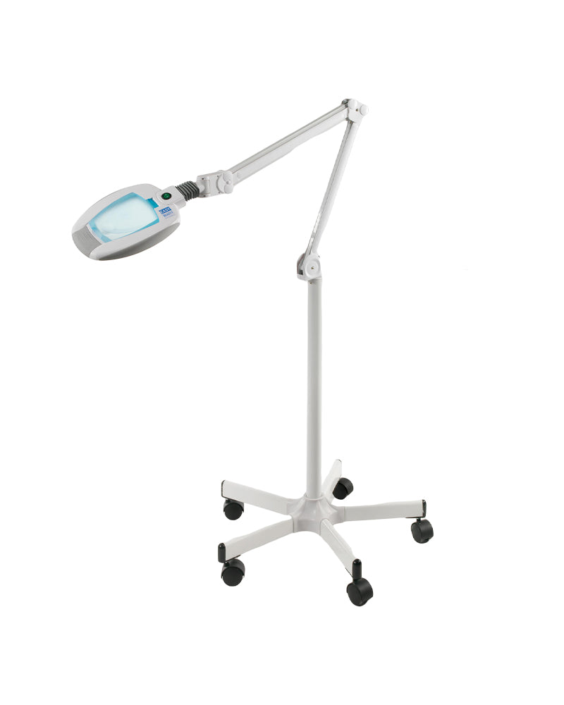 Lâmpada de aumento LED em suporte com rodas