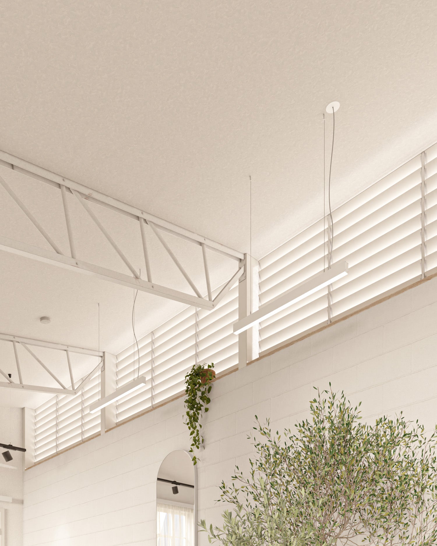 Sunbeam LED - Iluminação de cabeleireiro branca em fio de aço